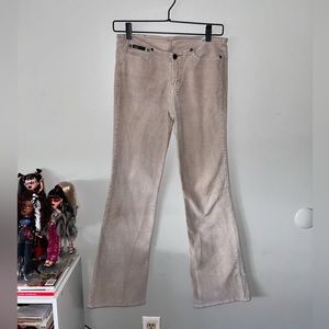 Low-Rise Y2K 2000s Corduroy Flared Skinny Pants